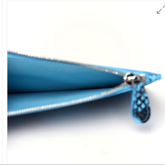 BALENCIAGA Calfskin Python Printed Cash Long Coin and Card Holder Blue - Picture 6 of 8